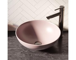 Brauer Bowl Waskom - Rond - 40 cm - Keramiek - Mat - Pastel Roze