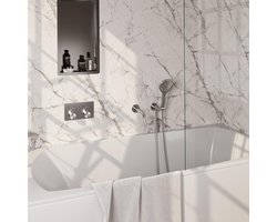 Brauer Brushed Edition Thermostatische Inbouw Badkraan Drukknoppen - Uitloop - 3 stand - Doucheslang - Wandaansluitbocht - Handdouche - Rvs Geborsteld Pvd