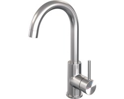 Brauer Brushed - Edition Wastafelmengkraan opbouw - hoog - draaibaar - ronde uitloop - model a - PVD - geborsteld RVS