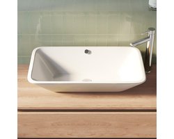 Brauer Dawn Waskom - 71 cm - met Overloop - Keramiek - Hoogglans - Wit