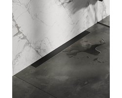 Brauer Douchegoot 80cm - met Muurflens - Zero/Tegelinlegrooster (omkeerbaar) - Mat Zwart