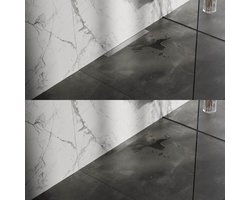 Brauer Douchegoot met Multifunctioneel Rooster en Flens Voor Wandmontage - 50 cm - Rvs Geborsteld