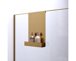 BRAUER Doucherek hangend met glasklem goud geborsteld PVD