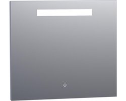 Brauer Garnet Spiegel - Rechthoekig - 80 cm - met Directe LED-Verlichting - Dimbaar - met Touchbediening