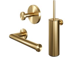 Brauer Gold Edition Toilet Accessoireset - 3-delig - PVD - geborsteld goud