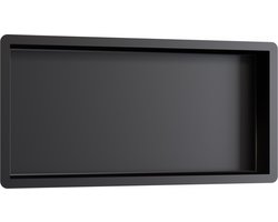 Brauer Hide luxe inbouwnis 30x60x7cm RVS met flens zwart