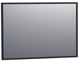 Brauer Onyx Spiegel - 100 cm - Rechthoekig - Zwart Geborsteld Frame