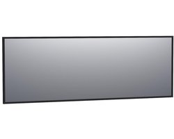 Brauer Onyx Spiegel - 200 cm - Rechthoekig - Zwart Geborsteld Frame