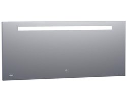 Brauer Quartz Spiegel - Rechthoekig - 160 cm - met Directe LED-Verlichting - Dimbaar - met Touchbediening - met Klok