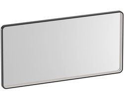 Brauer Sapphire Spiegel - Rechthoekig met Afgeronde Hoeken - 120 cm - met Gunmetal Frame - met Directe LED-Verlichting - Dimbaar en met Kleurfunctie - met Afstandsbediening