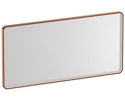 Brauer Sapphire Spiegel - Rechthoekig met Afgeronde Hoeken - 120 cm - met Koper Frame - met Directe LED-Verlichting - Dimbaar en met Kleurfunctie - met Afstandsbediening