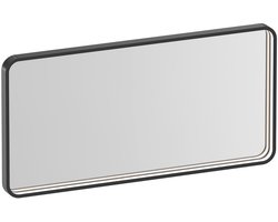 Brauer Sapphire Spiegel - Rechthoekig met Afgeronde Hoeken - 80 cm - met Gunmetal Frame - met Directe LED-Verlichting - Dimbaar en met Kleurfunctie - met Afstandsbediening