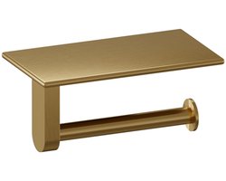Brauer Toiletrolhouder Met Planchet - Goud Geborsteld Pvd