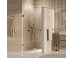 Brauer Void - Carving Nisdeur - Helder Glas - 90 x 200 cm - Omkeerbaar - incl. Glascoating - PVD Goud Geborsteld