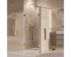 Brauer Void - Pendeldeuren - Helder Glas - 70 x 200 cm - incl. Glascoating - PVD Goud Geborsteld