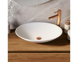Brauer Vortex Waskom - Ovaal - 58 cm - Fine Stone - Mat - Wit