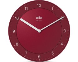 Braun BC06R-DCF - Wandklok - Analoog - Radiogestuurde tijdsaanduiding - Rood