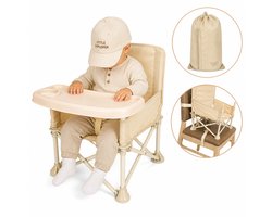 BRD® Kinderstoelverhoger Beige - Baby Stoel - Campingstoel Met Dienblad