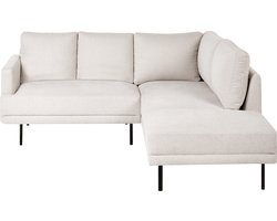 BREDA - Hoekbank 4-zits - Lichtbeige - Linkszijdig - Polyester