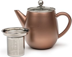 Bredemeijer - Dubbelwandige theepot Eva - 1,1 liter - Roestbruin - Met filter