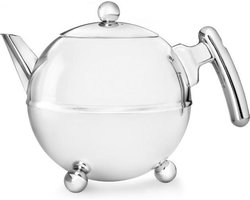 Bredemeijer - Duet® Bella Ronde – Dubbelwandige Theepot – 0,75 liter - RVS - Chroom beslag