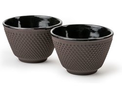 Bredemeijer - Kopjes Xilin gietijzer aubergine - theemok set van 2