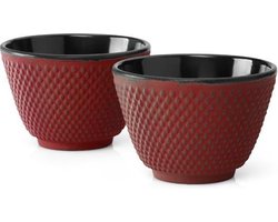 Bredemeijer - Kopjes Xilin gietijzer rood - theemok set van 2