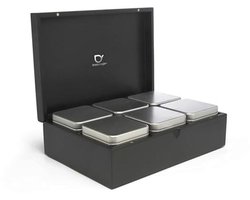 Bredemeijer – Tea box with 6 tea cans - Bamboo - Black