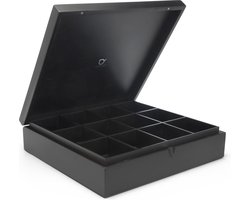 Bredemeijer Theedoos 12 vaks gesloten bamboe zwart