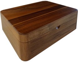 Bredemeijer - Theedoos 6 vakken - houten theedoos van acacia - luxe theezakjes opberger voor grote theezakjes