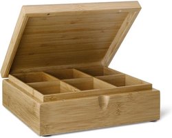 Bredemeijer - Theedoos 6 vaks gesloten bamboe naturel
