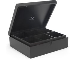 Bredemeijer Theedoos 6 vaks gesloten bamboe zwart