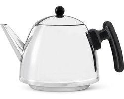 Bredemeijer - Theepot dubbelwandig Duet Classic - 1,2L - RVS - Zwart beslag