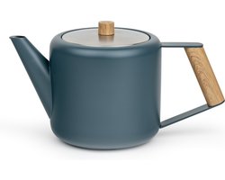 Bredemeijer - Theepot dubbelwandig Duet Design Boston - 1,1 liter - RVS - Blauw