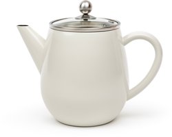 Bredemeijer - Theepot dubbelwandig Eva - 1,1 liter - Wit - Met theezeef