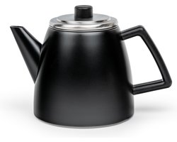 Bredemeijer - Theepot dubbelwandig Odense - 1,1 liter - Mat zwart - Met theezeef