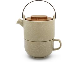 Bredemeijer - Theepot keramiek - Tea for one Umea - 0,5 liter - Leemgrijs - Aardewerk