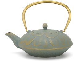 Bredemeijer - Theepot Kunming 1,3L gietijzer blauw met filter - theezeef
