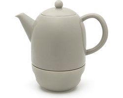 Bredemeijer - Theepot porselein Viborg - theelichthouder - 1,2 liter - Grijs