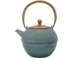 Bredemeijer - Theepot Sakura 1,2L gietijzer blauw met filter - theezeef