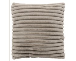 breedte ribstof kussen 45x45 cm taupe