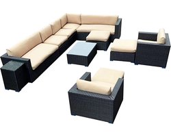 Breeze loungeset 12-delig zwart wicker