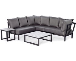 Breezy | Loungeset Hoekset Dining Set Tuinset | Links & Rechts Modulair | Aluminium | Hoekbank, Lage Tuintafel, Bijzettafel | 6 Zitplaatsen