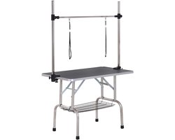 Bregico Hondentrim Tafel - Hondentrimtafel Inklapbaar - Trimtafel - Kapperstafel Voor Huisdieren - 107X60X170 Cm - Zwart