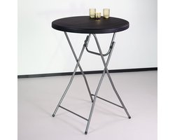 b'REKE Statafel - zwart - metalen onderstel - \xc3\xb880x110 cm'