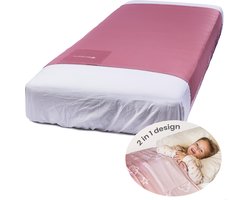 BrellaVio Slaaptunnel - Voor 1 persoons bed 90x200 cm - Oud Roze - 2 in 1 Design - Bedtunnel - Alternatief Verzwaringsdeken Kind - Hulpmiddel hoogsensitieve kinderen, angst, ADHD, autisme en onrustig slapen