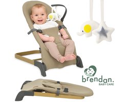 Brendan Baby Care® - Opvouwbare & Lichtgewicht Wipstoel met Gratis Speelboog - Comfortabel & Veilig - Geboorte tot 2 Jaar - Wipstoel Baby - Afneembare & Wasbare Hoes
