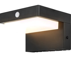 Brendz Solar Buitenlamp met Bewegingssensor, 400 Lumen, IP44 Waterbestendig, 2 Lichtmodi, 3000K Warm Wit Licht, LED Solar Wandlamp Buiten, Buitenlamp met Bewegingssensor, Lima