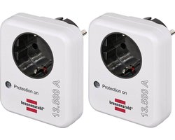 Brennenstuhl 1506980 Overspanningsbeveiliging tussenstekker Set van 2 stuks Wit
