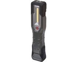 Brennenstuhl Accu handlamp HL A IP54 zaklamp voor buiten met COB (1000 + 200 lm, tot 24 uur verlichtingsduur, LED-werklamp met magneten en haken, inclusief USB-oplaadkabel), zwart